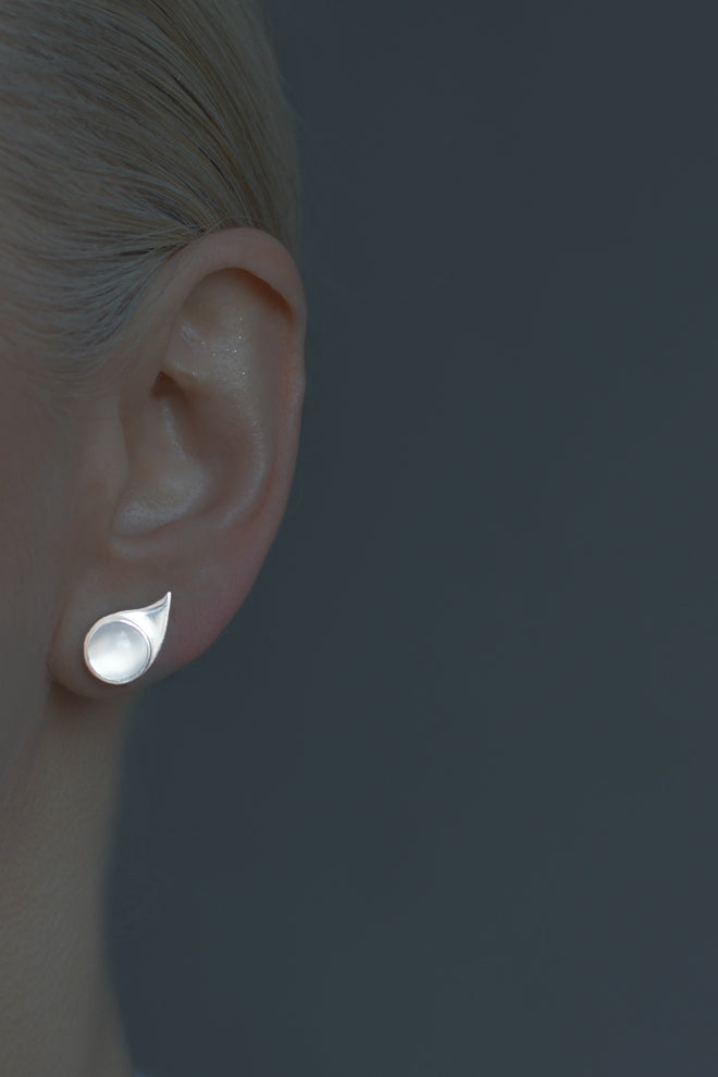 moonstone earrings in silver by Annika Burman