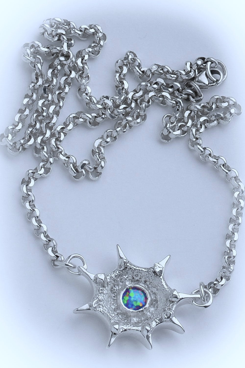 nebula necklace in silver with opal by Annika Burman