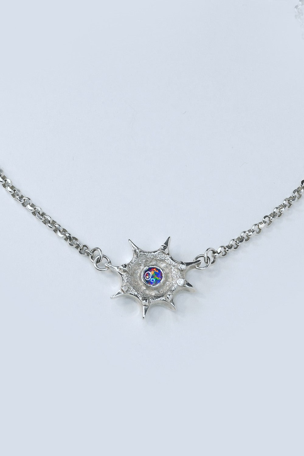 nebula necklace in silver with opal by Annika Burman