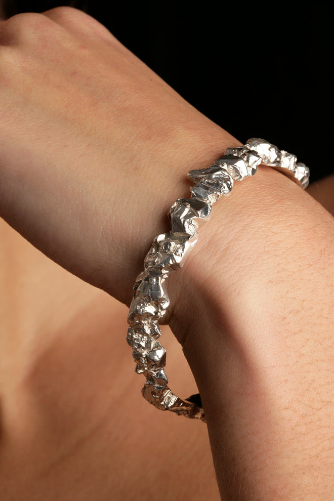 Galactica silver bangle by Annika Burman