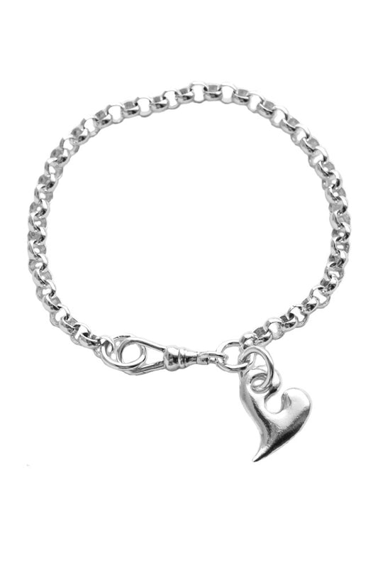 Silver Heart Bracelet - Medium