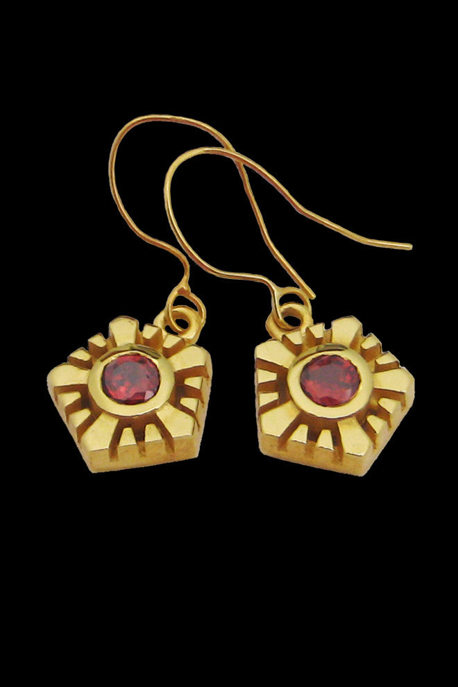 Helia earrings in gold vermeil with garnets by Annika Burman