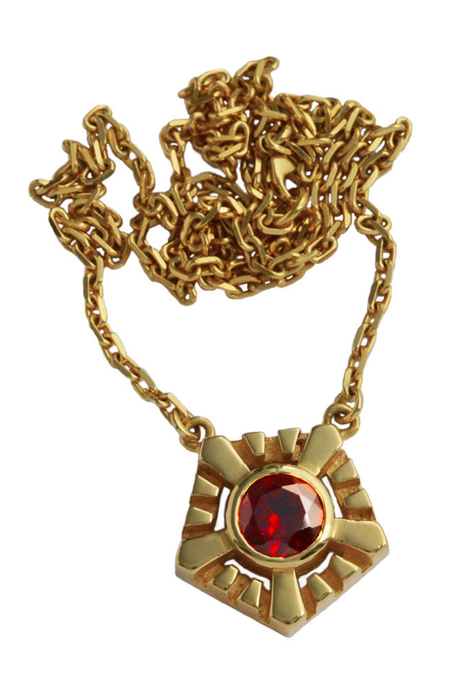 Large Helia necklace in gold vermeil with garnet by Annika Burman