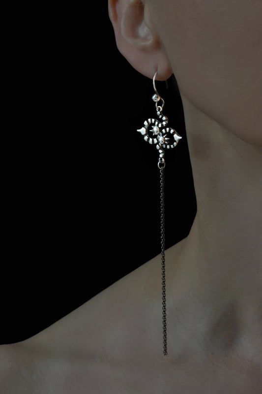 Long Kaleido Earrings In Silver - Annika Burman Jewellery
 - 2