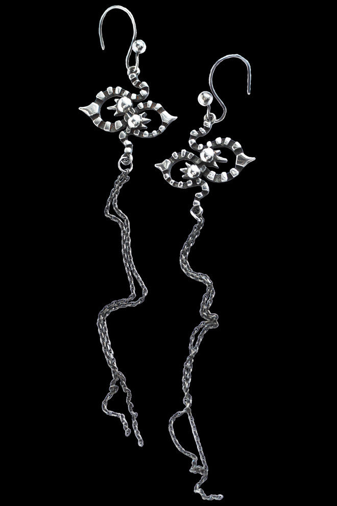 Long Kaleido Earrings In Silver - Annika Burman Jewellery
- 1