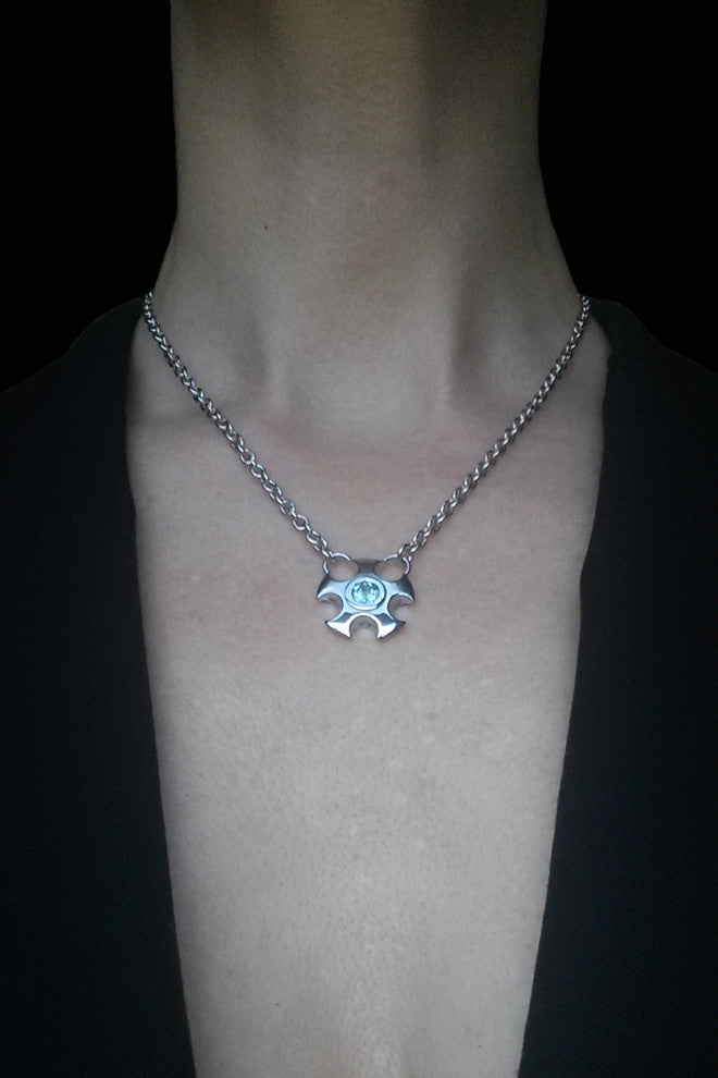 Large Metropolis necklace with topaz by Annika Burman