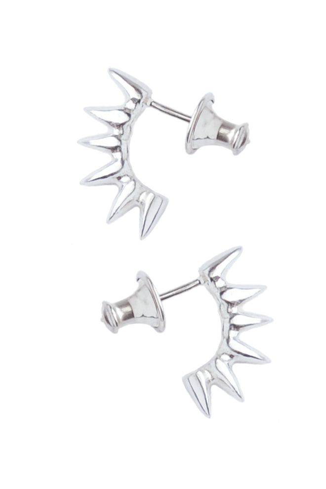 Six Spike silver earrings by Annika Burman