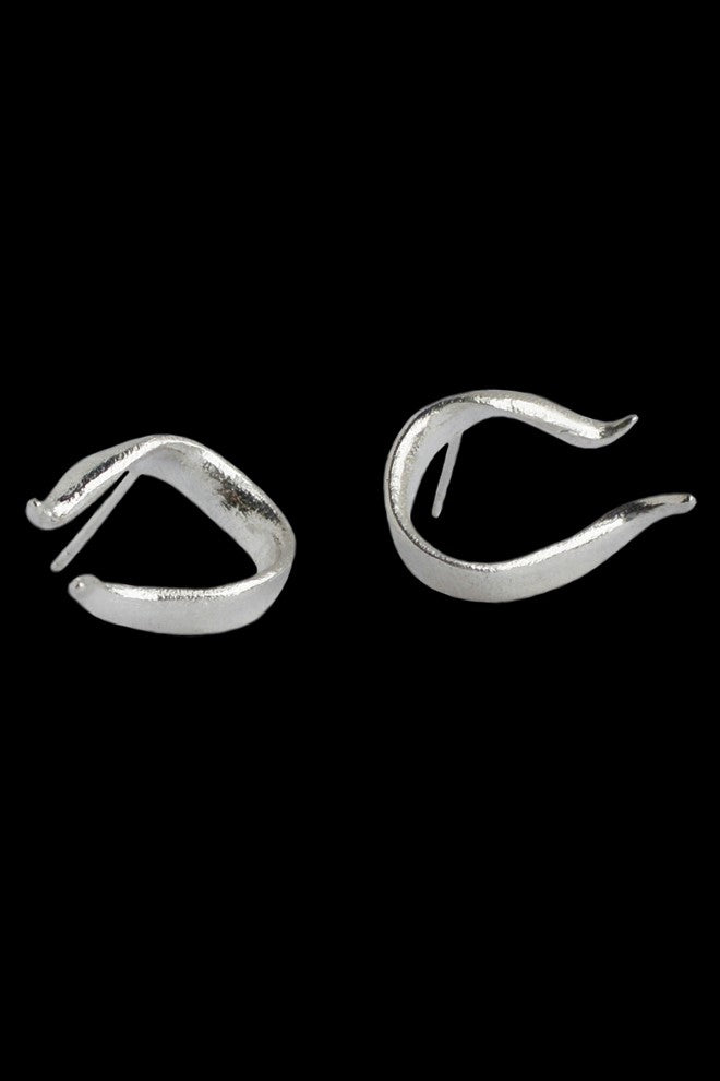 Textured Twister silver earrings by Annika Burman