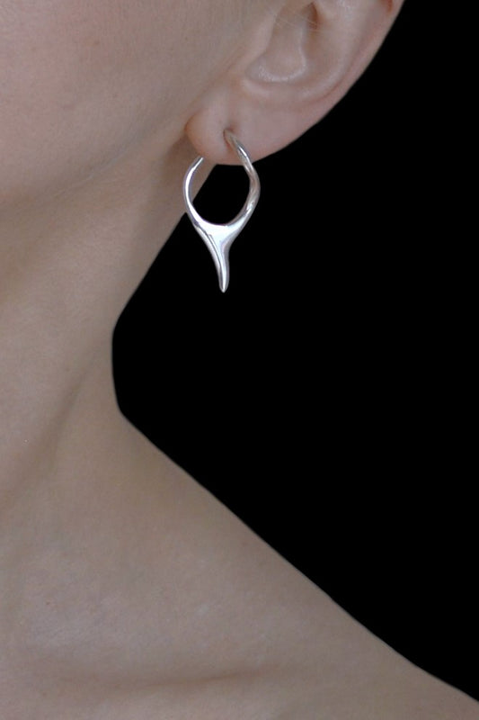 blade hoop silver earrilngs by Annika Burman