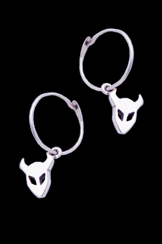 Demon Earrings in Silver