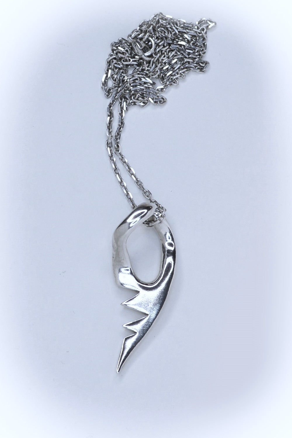 Jagged blade silver pendant necklace by Annika Burman