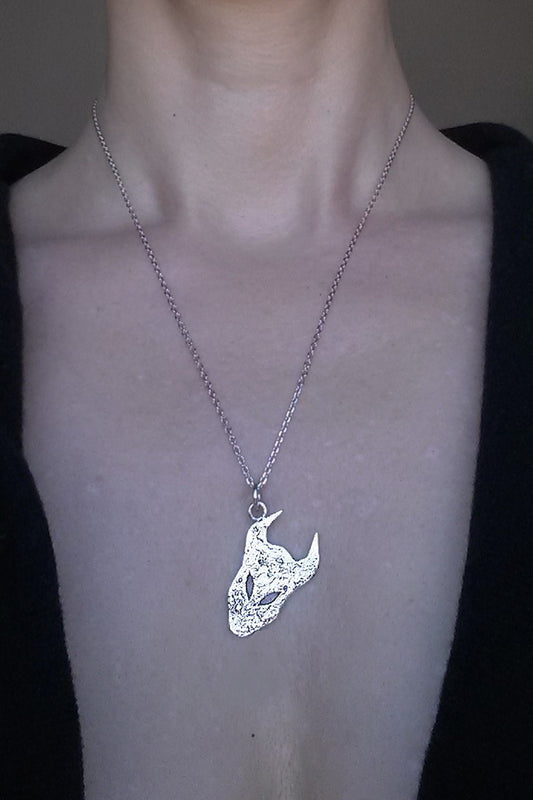 large demon silver pendant by Annika Burman jewellery -mod