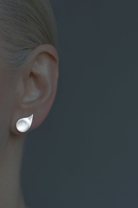 moonstone earrings in silver by Annika Burman