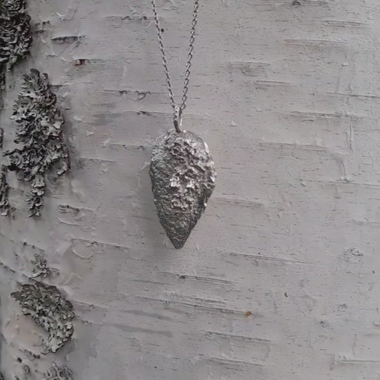 flint silver pendant necklace by Annika Burman