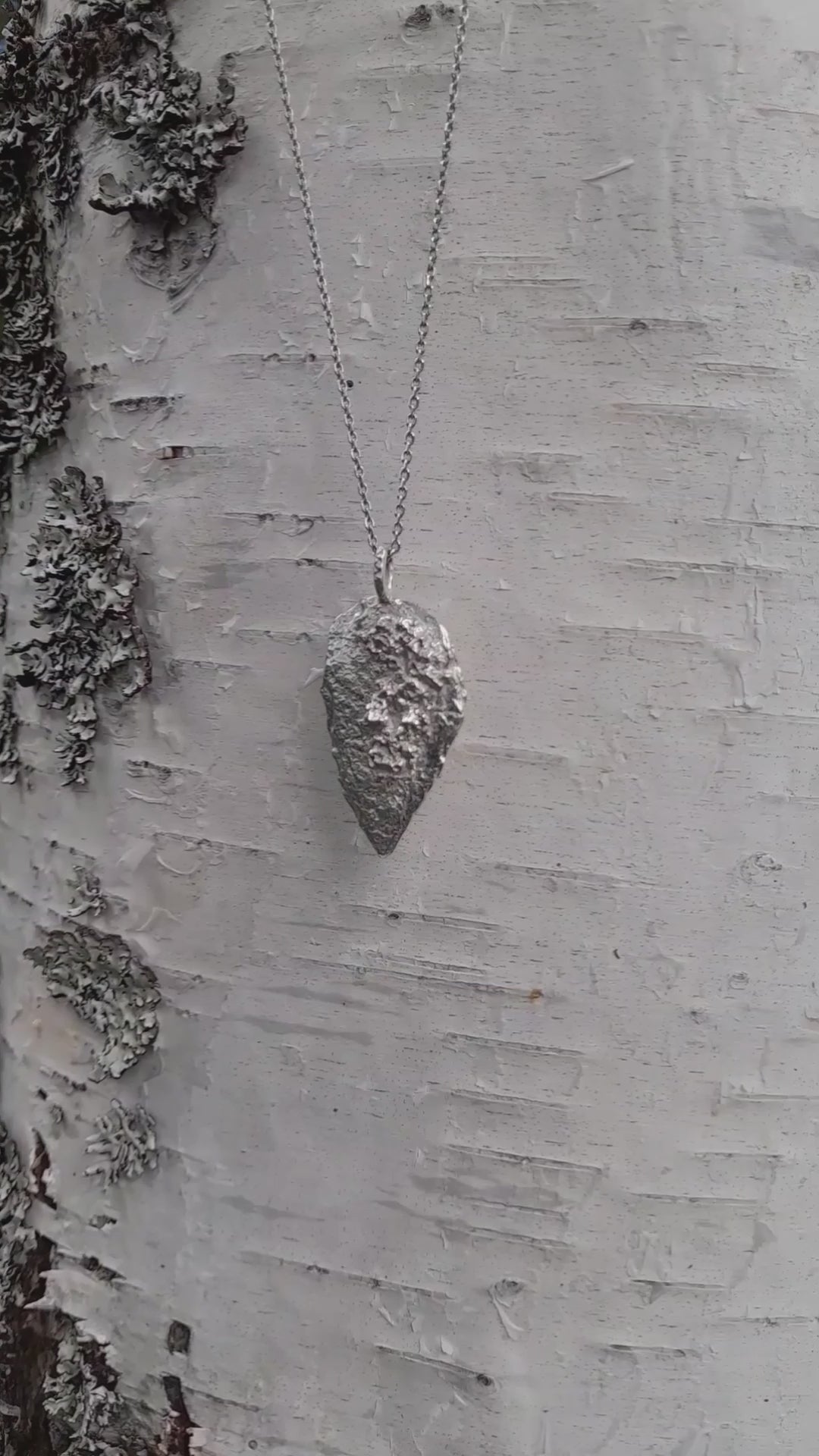 flint silver pendant necklace by Annika Burman