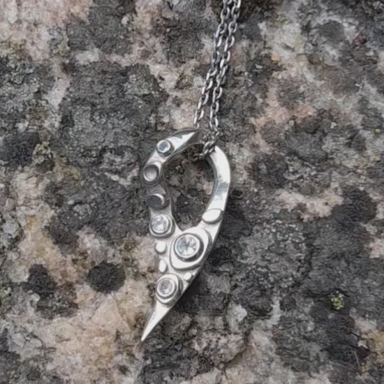 large topaz blade pendant necklace by Annika Burman video