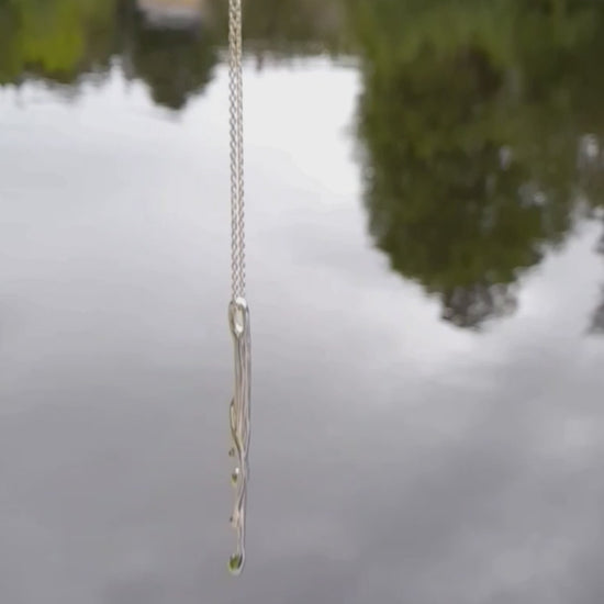 rain pendant necklace in silver by Annika Burman