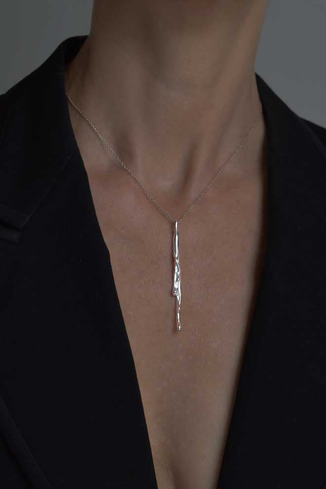 rain pendant necklace in silver by Annika Burman