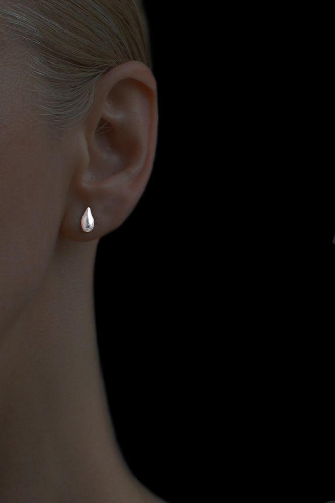 raindrop stud earrings in silver by Annika 