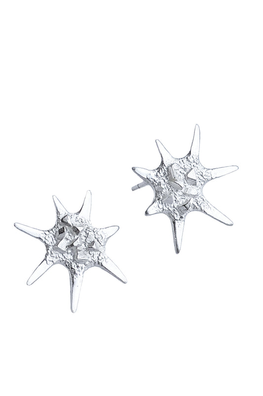 silver star earrings by Annika Burman