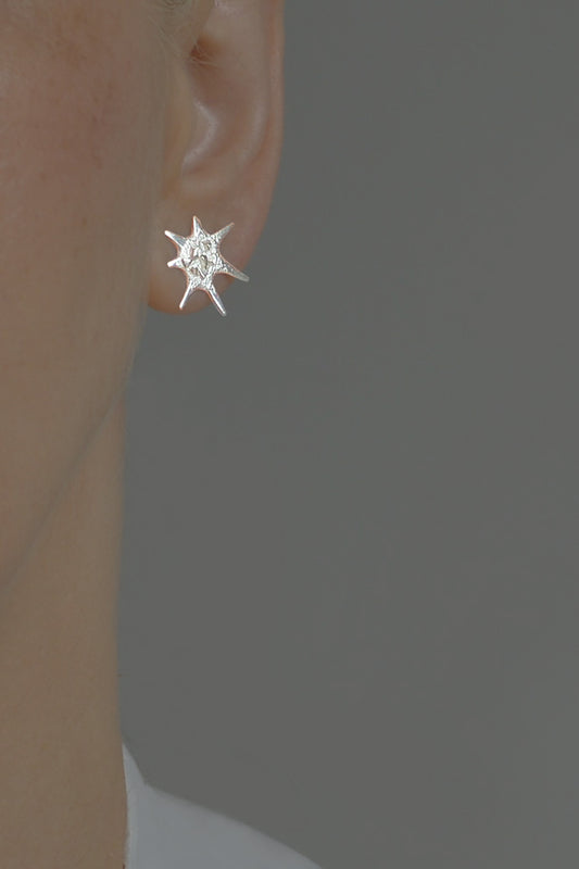 silver star earrings by Annika Burman