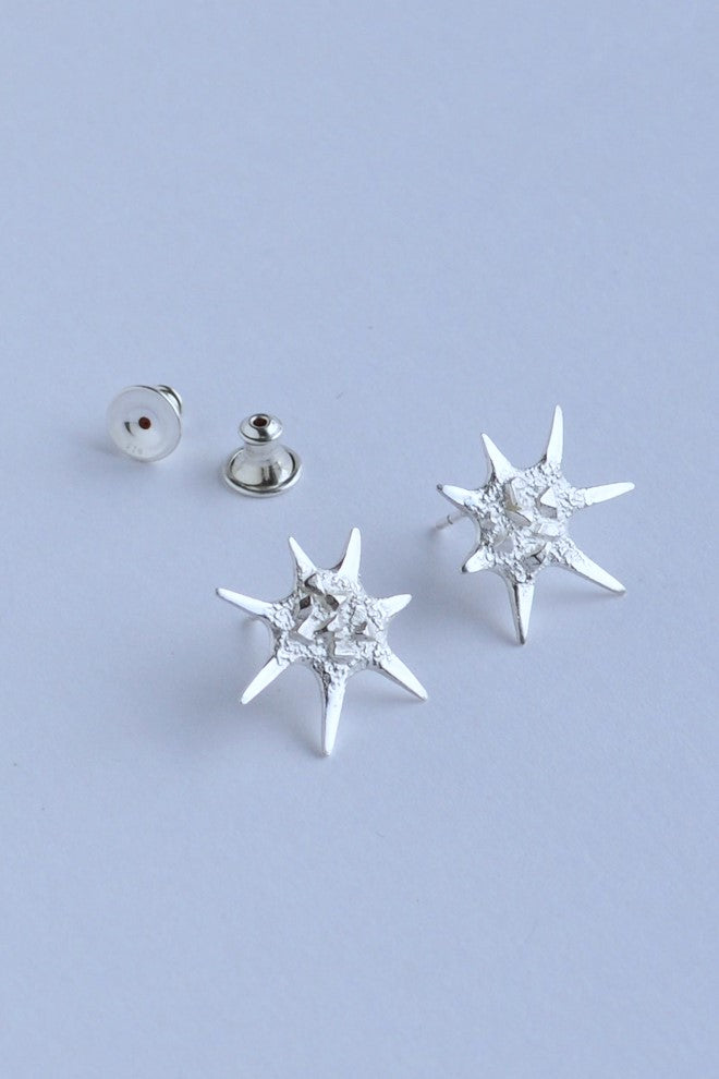 silver star earrings by Annika Burman