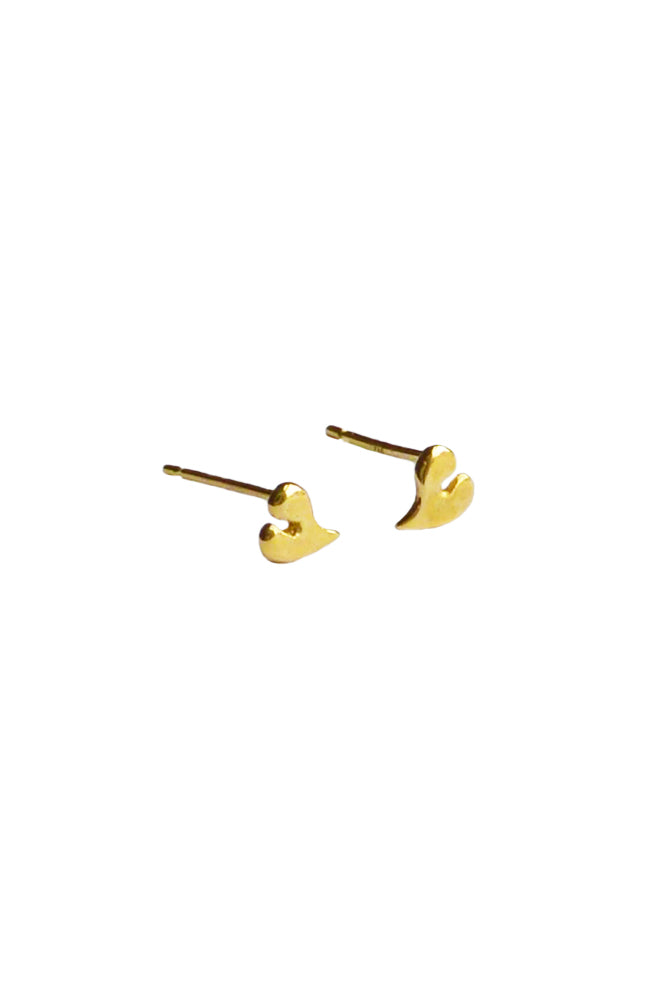 18ct Gold Heart Stud Earrings