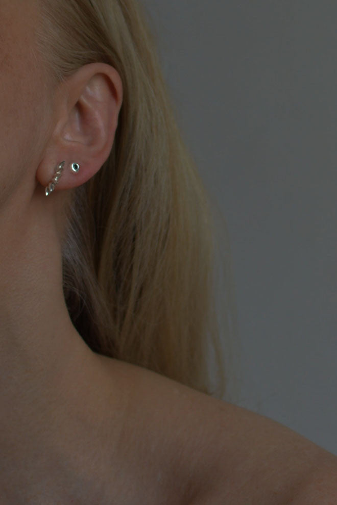 Small Circle silver stud earrings by Annika Burman