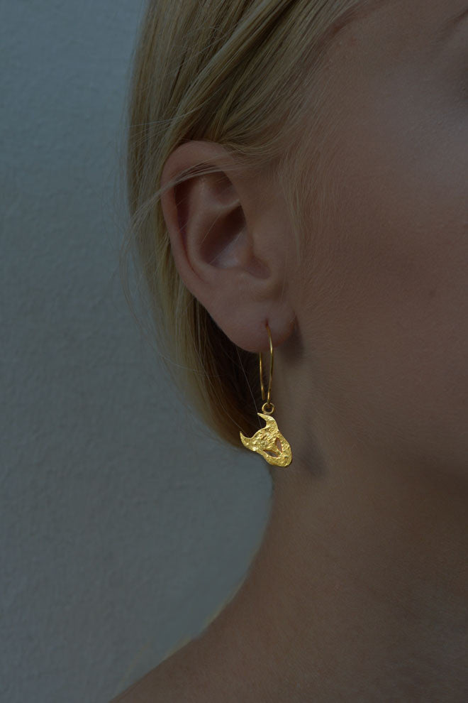 Demon earrings in gold vermeil by Annika Burman