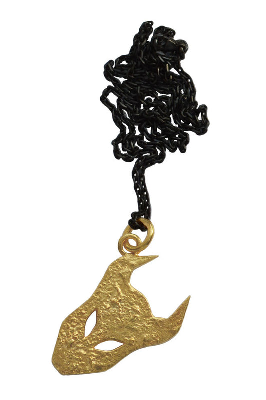 Large Demon pendant necklace in gold vermeil by Annika Burman