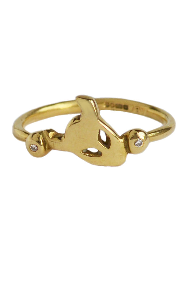 Demon ring in 18ct gold with diamonds by Annika Burman