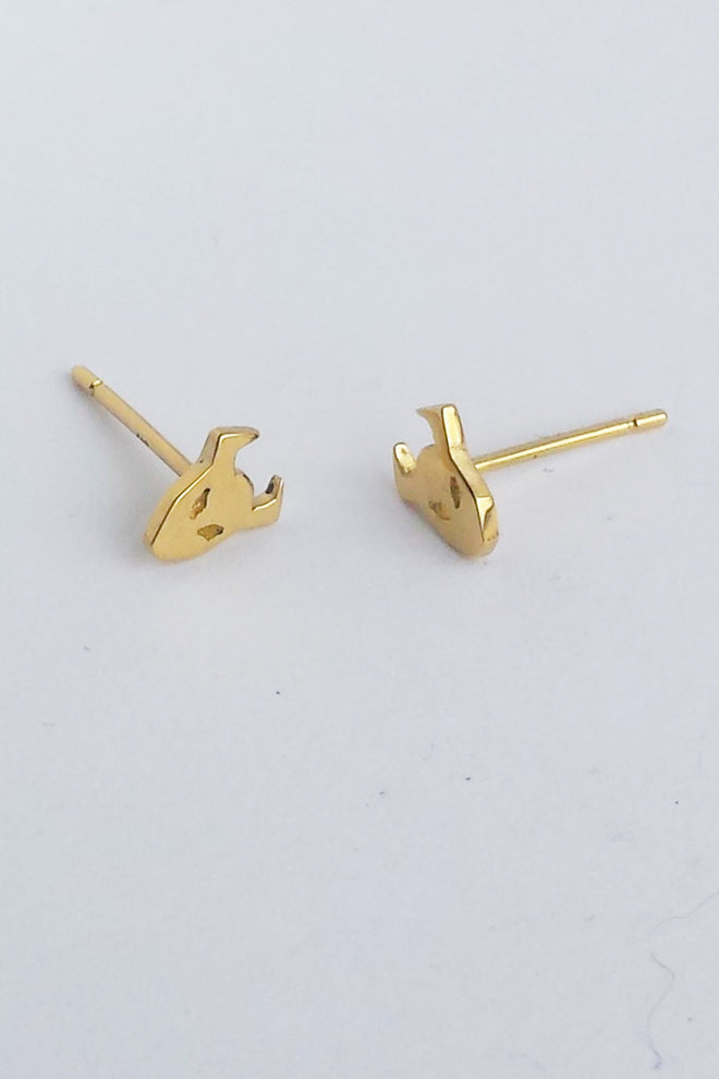 Demon stud earrings in 18ct gold by Annika Burman