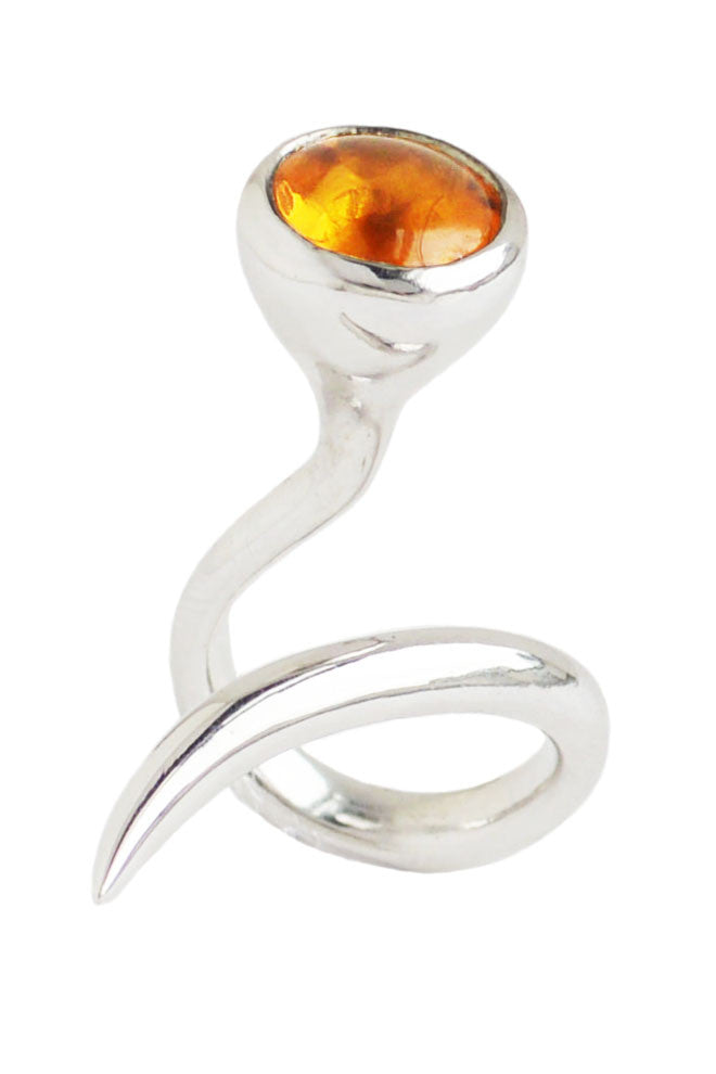 Dixie Cobra ring in silver with citrine by Annika Burman