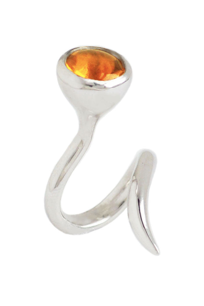 Dixie Cobra ring in silver with citrine by Annika Burman