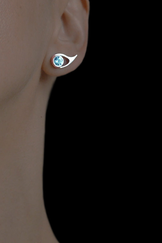 Fox Eye silver earrings by Annika Burman