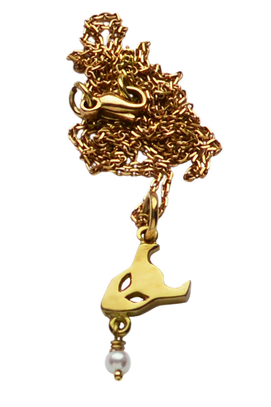 Demon pendant necklace in 18ct gold with pearl by Annika Burman