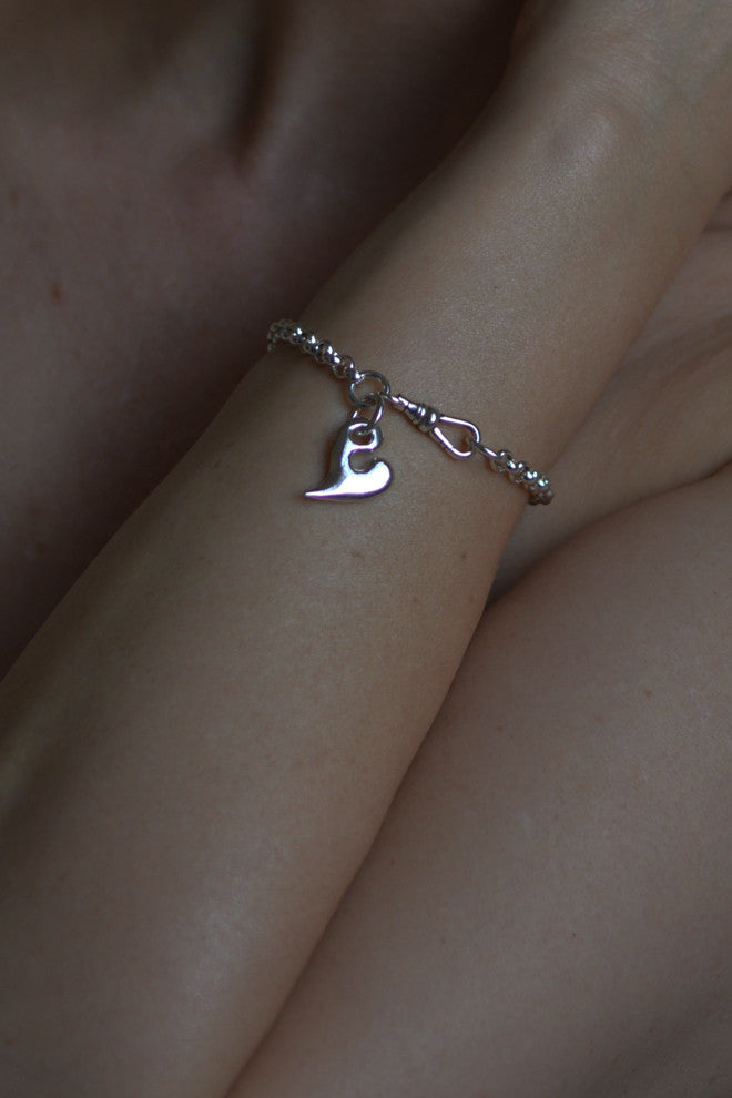 silver heart bracelet - small - annika burman jewellery - 3