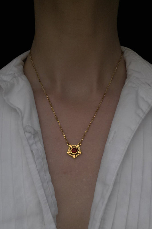 Helia Necklace With Garnet - Annika Burman Jewellery
 - 2