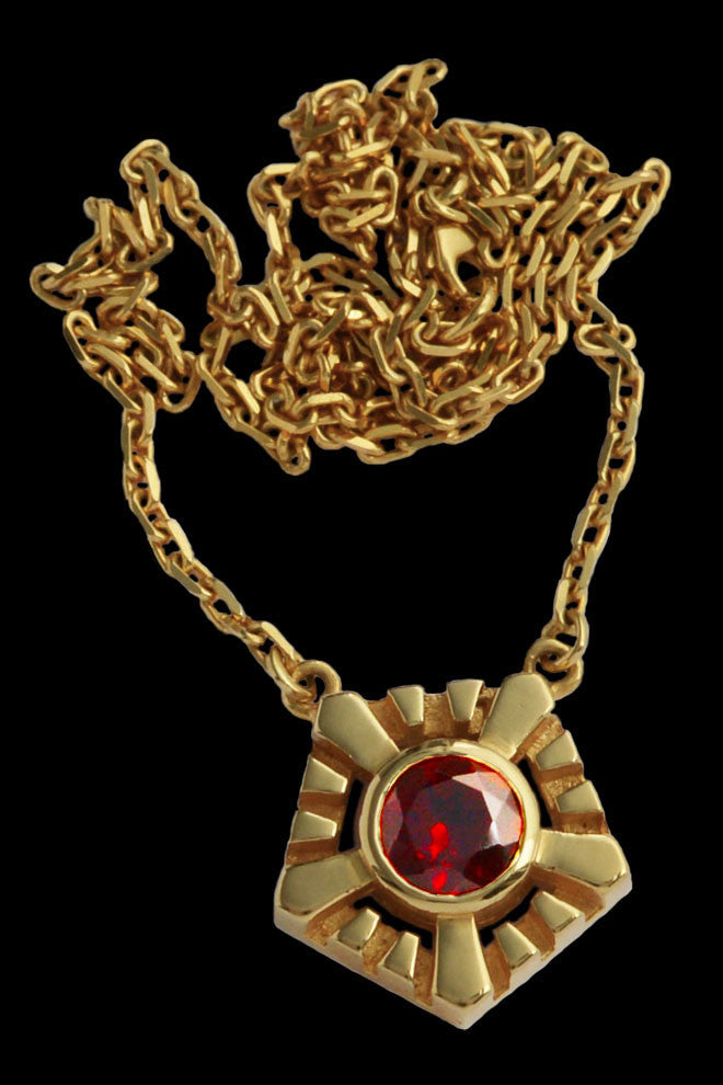 Large Helia necklace in gold vermeil with garnet by Annika Burman