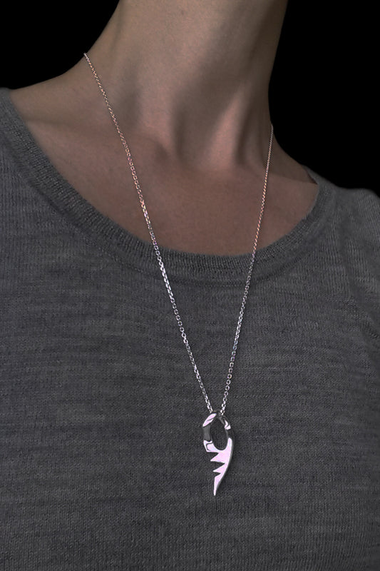 Jagged Blade silver pendant necklace by Annika Burman