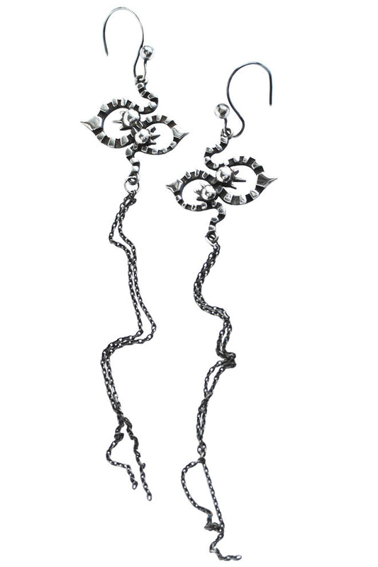 Long Kaleido Earrings In Silver - Annika Burman Jewellery
 - 4