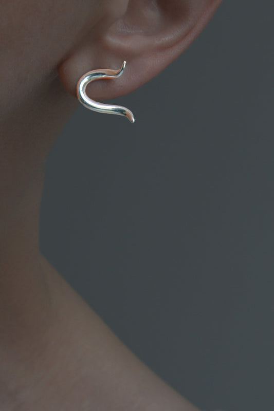 Loose Ends silver earrings by Annika Burman