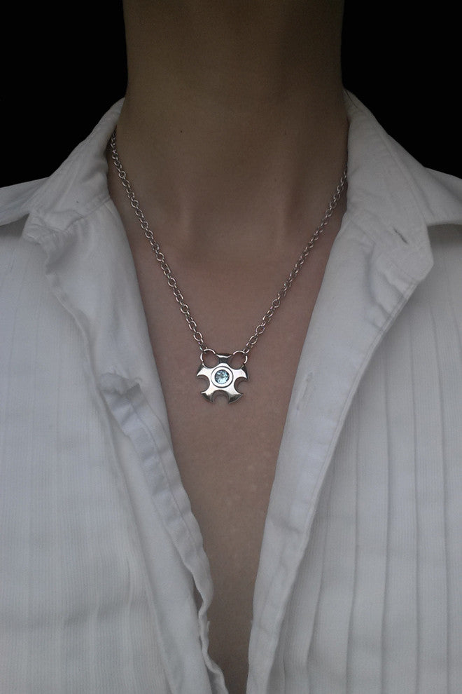Large Metropolis necklace with topaz by Annika Burman