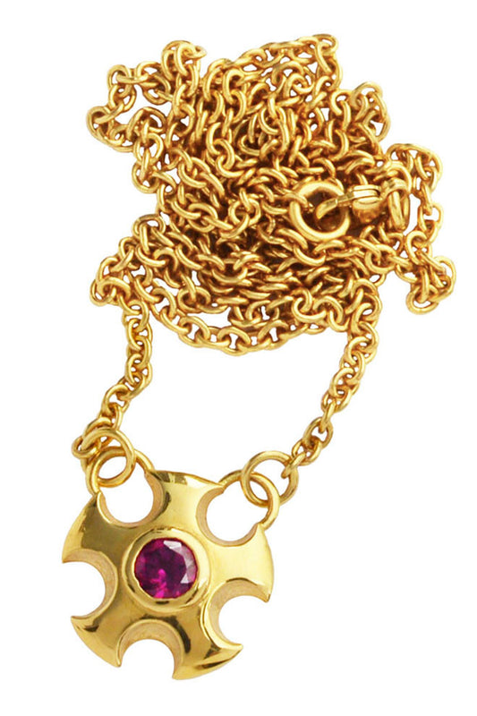 Metropolis necklace in gold vermeil with garnet by Annika Burman