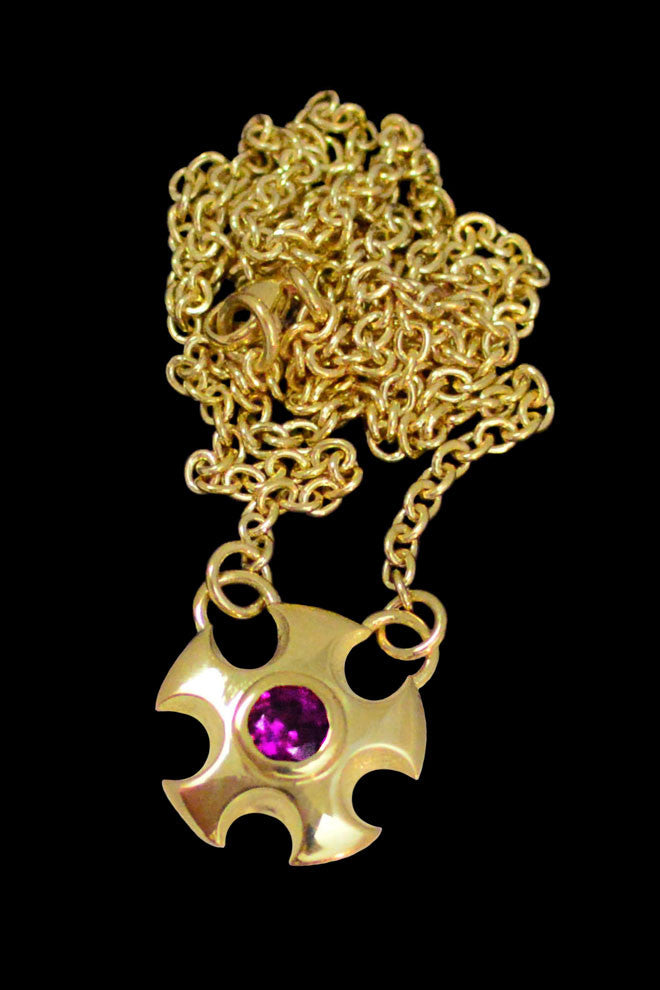 Metropolis necklace in gold vermeil with garnet by Annika Burman