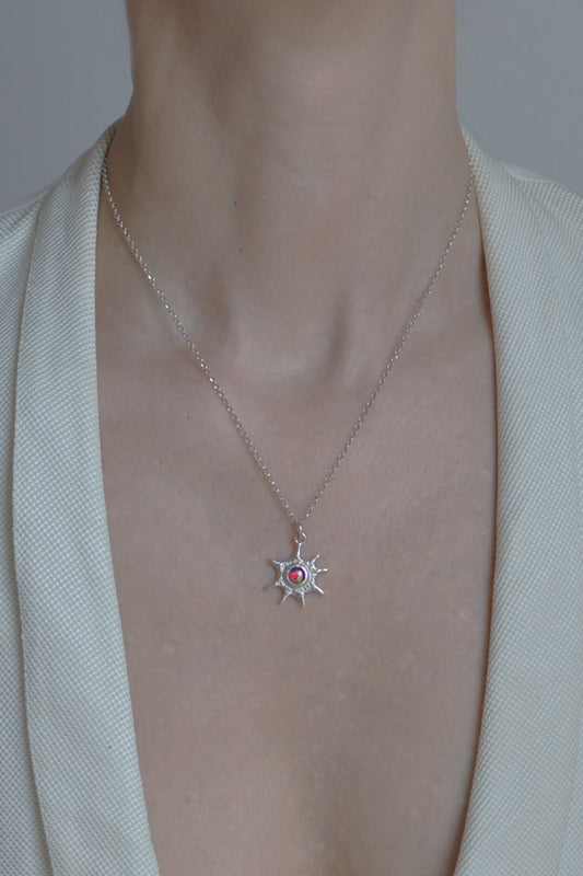 Nebula pendant in silver with opal by Annika Burman