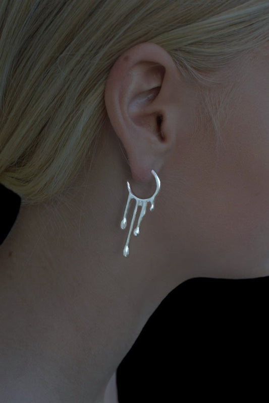 Rain silver earrings by Annika Burman