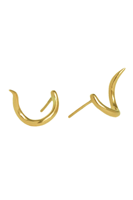 Rebel gold hoop earrings by Annika Burman