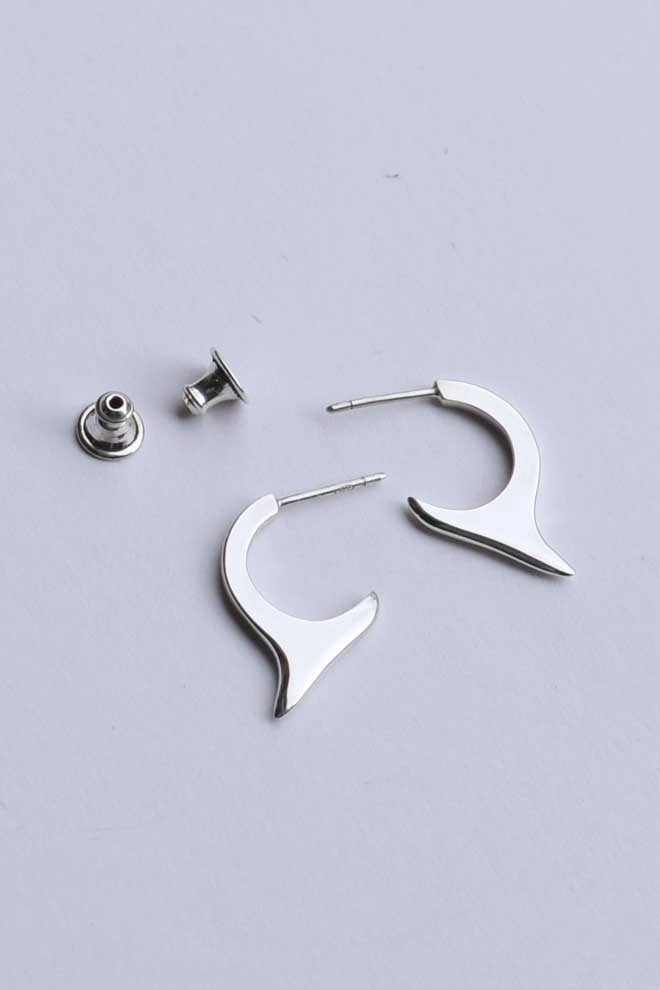 Shark Hoop silver earrings by Annika Burman