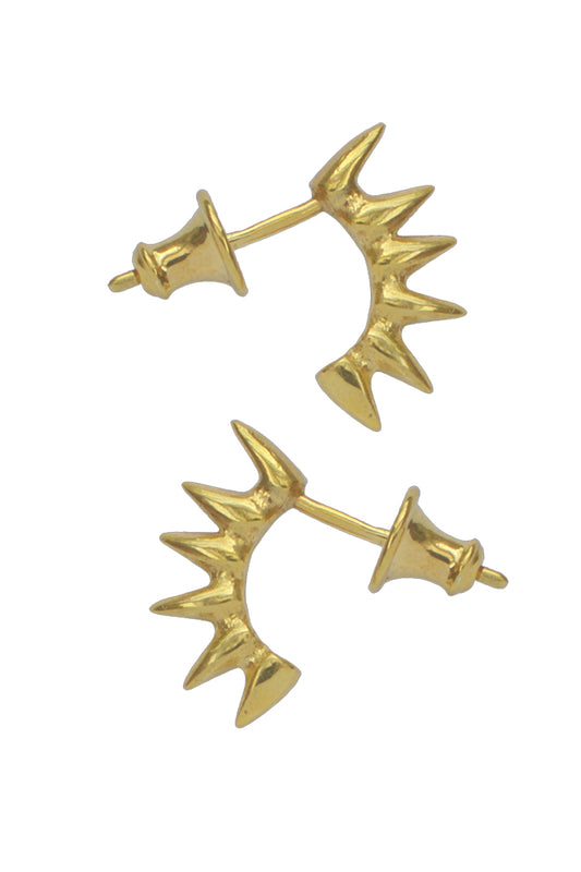 Six Spike earrings in gold vermeil by Annika Burman